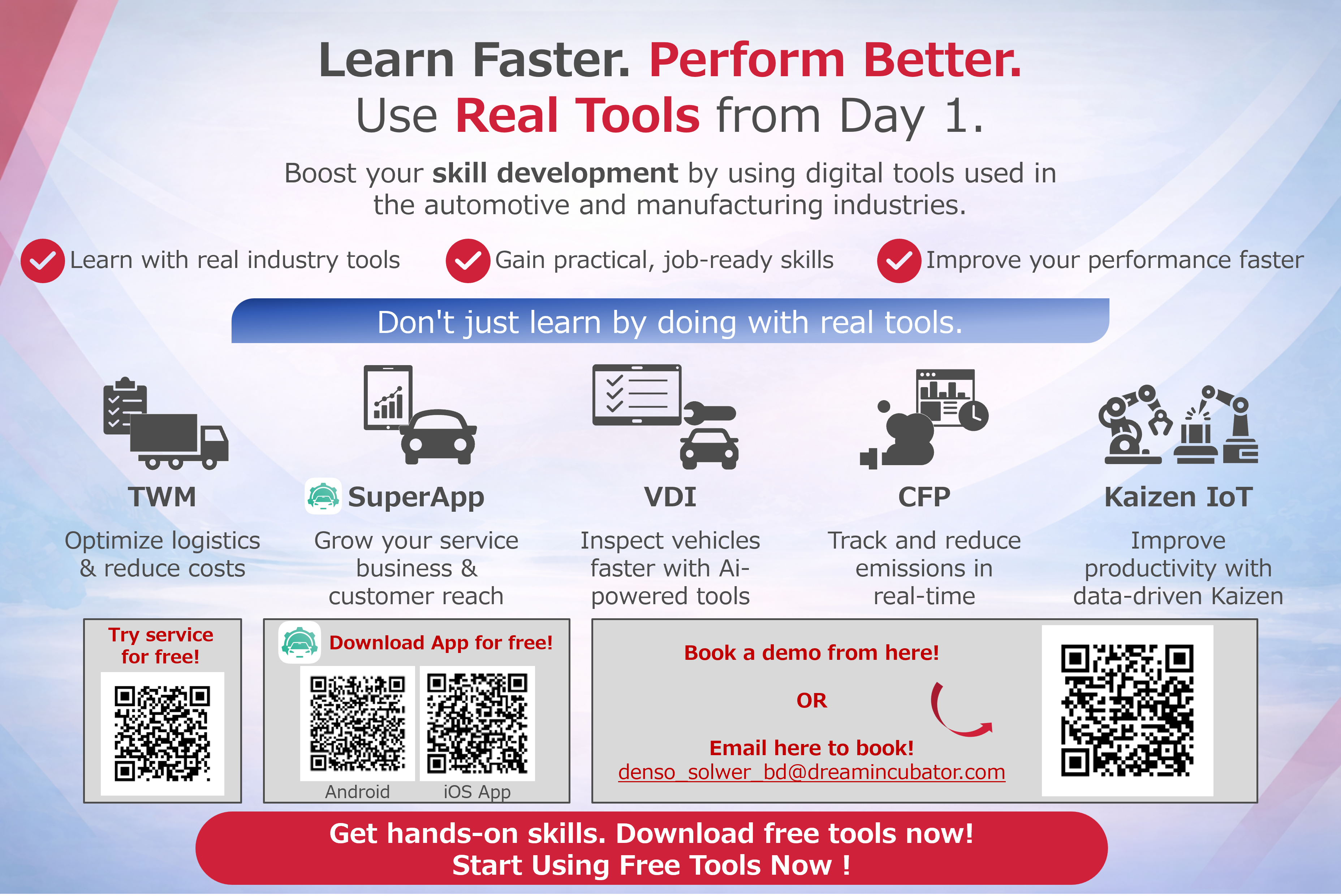 Learn Faster. Perform Better. Use Real Tools from Day 1.